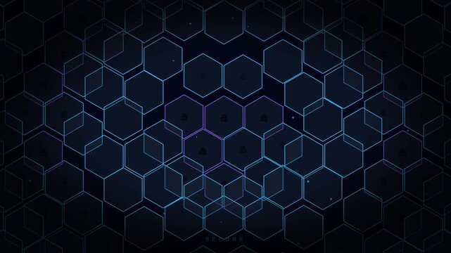 Abstract futuristic hexagonal glowing grid technology background