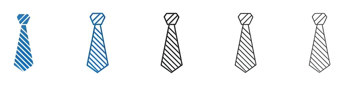 Tie icon vector set collection for web. Thin line customizable illustration. Contour symbol. Vector isolated outline drawing. Editable stroke