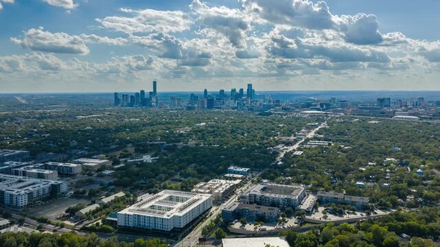 Hyperlapse Over Mueller Austin Toward I-35 and Downtown Skyline Part 2 of 2