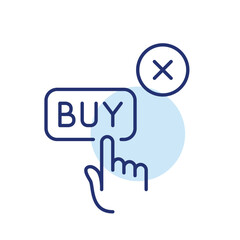 Obraz premium Buy button and cross. Transaction cancelled. Pixel perfect vector icon