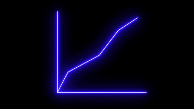 Neon business graph animation increased. Arrow up business graph icon. Abstract business growth and start up business concept. alpha channel 4k