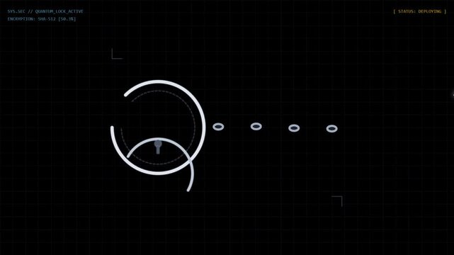 Cyber security digital handcuffs locking on a glowing blue data