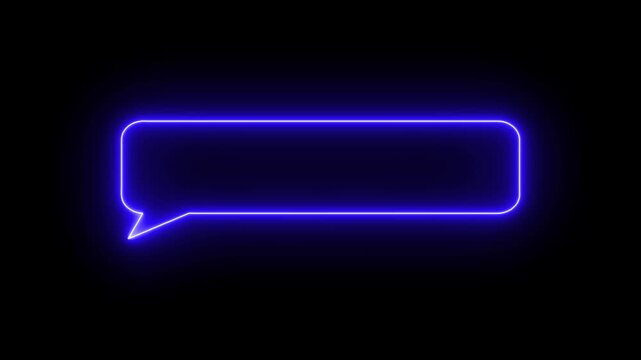 Neon sign message icon speech bubble animation video. Dynamic text speech bubble simple communication icon sign, Alpha channel 4k