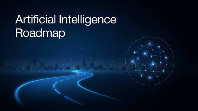 Future technology roadmap with network visualization