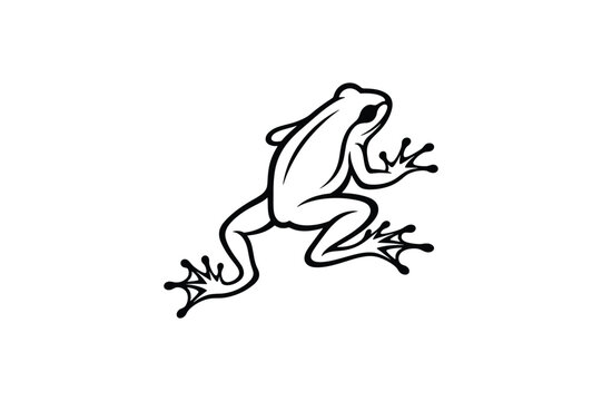 Leaping Frog Amphibian Silhouette Illustration