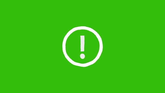 Warning sign animation hand-drawn effect . Danger warning footage template. hand-drawn exclamation mark for alert risk safety danger road warning sign