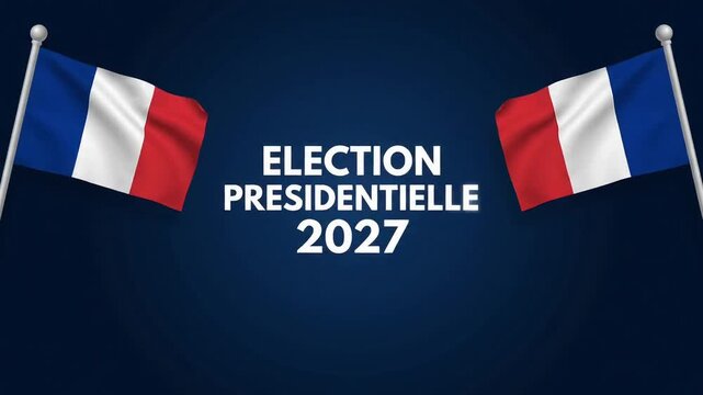 France election 2027 title screen with French flags