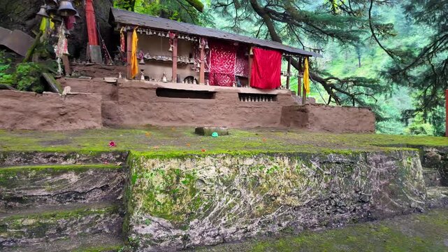Latu Devta Temple at Wan Village on Bedni Bugyal Roopkund Trek, Chamoli, Uttarakhand