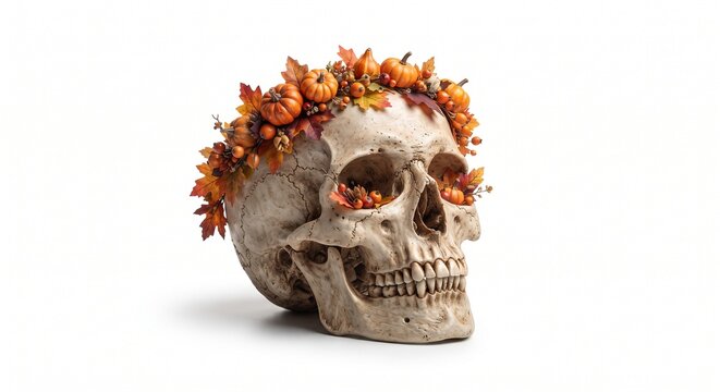 human skull on a white background