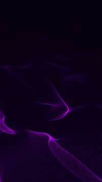 abstract purple background with wave grid lines animation, futuristic ai technology and science vertical social media motion background