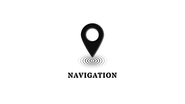 Animated map pin location with pulsing radar effect for navigation and gps tracking apps animation
