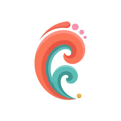 Fototapeta premium Abstract swirling graphic element with dots