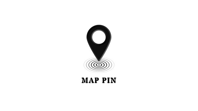 Animated map pin with pulsing location marker for navigation and gps tracking ui animation
