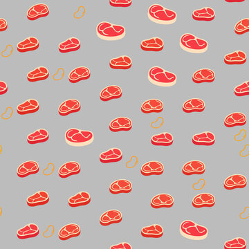 Raw Steaks and Bean Shapes Pattern