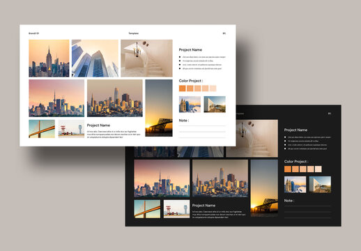 Clean & Easy Mood Board Layout With Dark & Light Accents