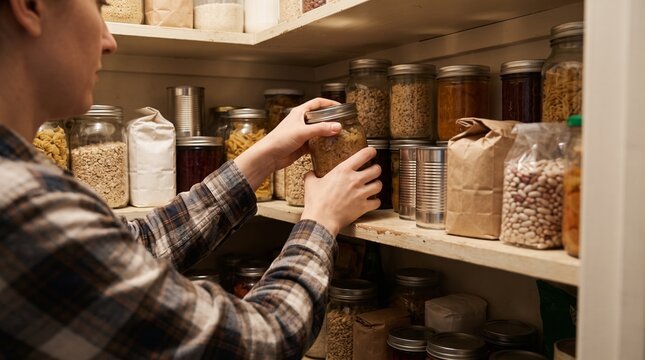Food waste reduction pantry rotation, First in first out storage, Organized dry food shelves, Sustainable household food management, Expiry waste prevention, Practical kitchen inventory