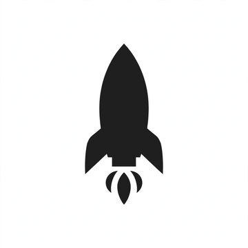 Black rocket launching icon