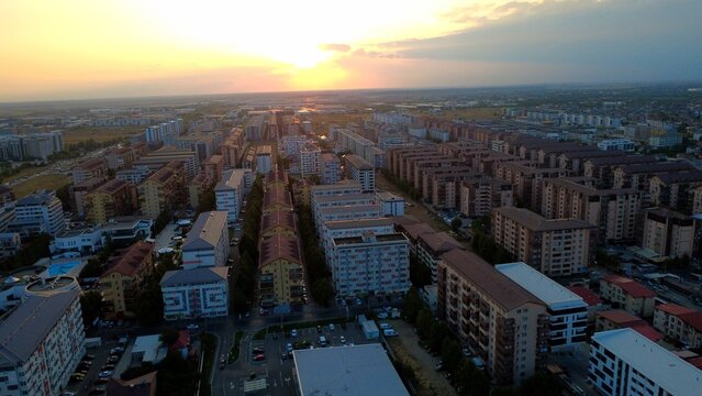 Bucharest Roads Crossing Dense Urban Neighborhoods