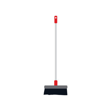 Flat Vector Cleaning Broom for Household Chores and Sweeping.


