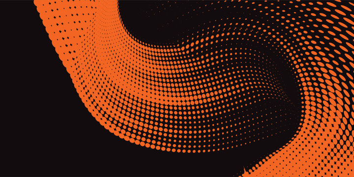 Abstract speed line style orange halftone banner design template. white and orange halftone dot pattern with grunge texture. Sporty style white and orange dot pop art comic, Modern.