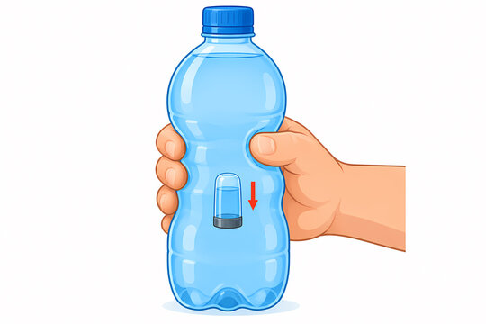 Cartesian diver compression and sinking illustration