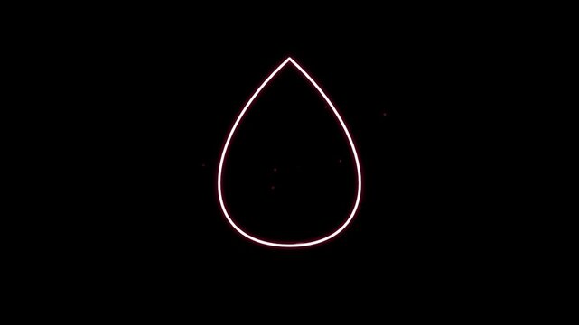 Blood donation concept with animated red drop filling a heart line