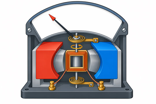 Moving coil galvanometer magnetic torque illustration