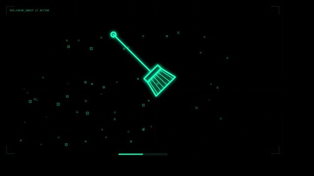 Abstract digital cache sweeper motion background with seamless loop