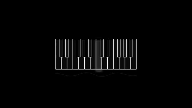 Minimalist kinetic piano keys moving in a seamless abstract loop