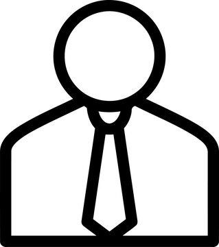 Corporate businessman line icon representing professional employee or executive avatar