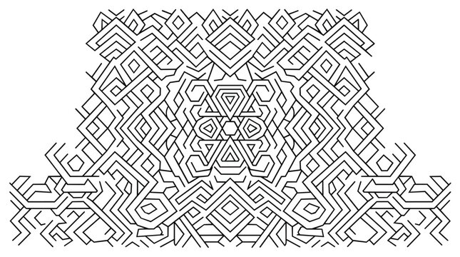 Monoline Geometric Abstract Pattern in Black and White