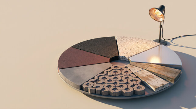 Pavement Materials and Albedo Thermal Reflection Test 3D Render