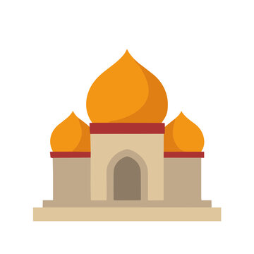 Flat illustration of a building with domes