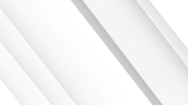 Elegant light white endless looped background. Diagonal white stripes animation. 3d background.