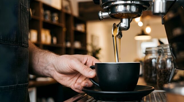 Pouring Hot Coffee into Cup for Fresh Brew Experience