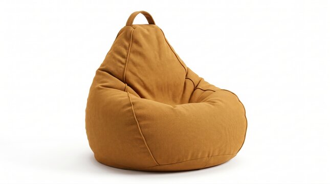 Comfortable orange fabric bean bag chair for modern home living room