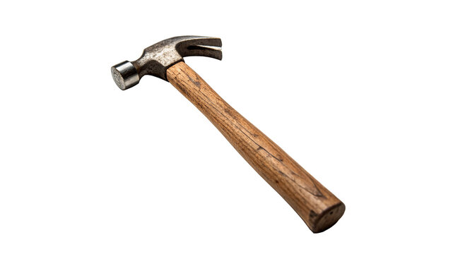 Classic heavy manual metal hammer construction building tool alternative layout isolated on transparent background