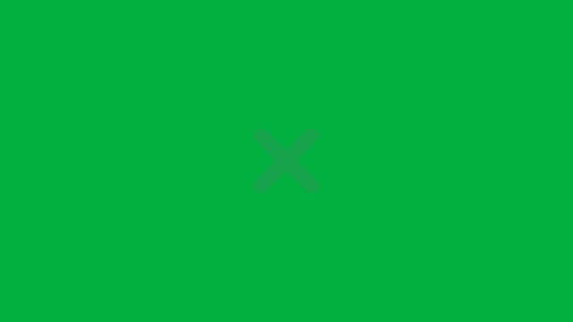 Cross Stamp Icon Animation Overlay Green Screen 4K