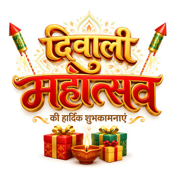 Diwali Mahotsav sale banner poster concept on background. 