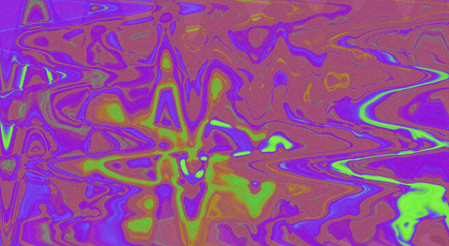 Abstract psychedelic background with liquid marble patterns in neon purple and lime green for artistic displays.