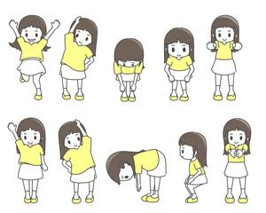 女の子の準備運動とストレッチポーズ集 © Zae_nyan