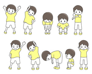 男の子の準備運動とストレッチポーズ集 © Zae_nyan