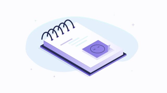 Open Notebook with Sticky Note, Creative Planning and Note Taking Concept