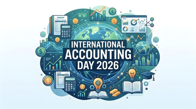 International Accounting Day 2026 background with laptop and charts