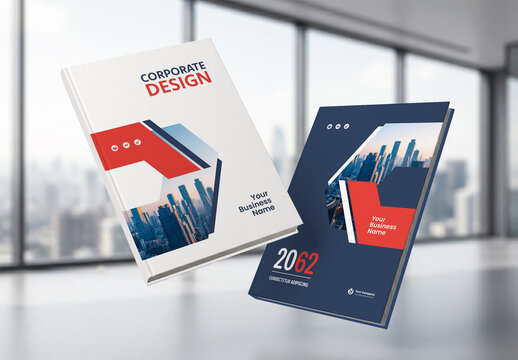 Business Report Cover Template &ndash;  Red and Black Geometric Layout (A4)        
