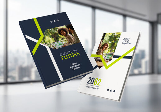 Modern Eco Friendly Sustainability Annual Report Cover and Company Profile Template.	
