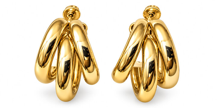 Gold hoop earrings with twisted design for luxury branding and