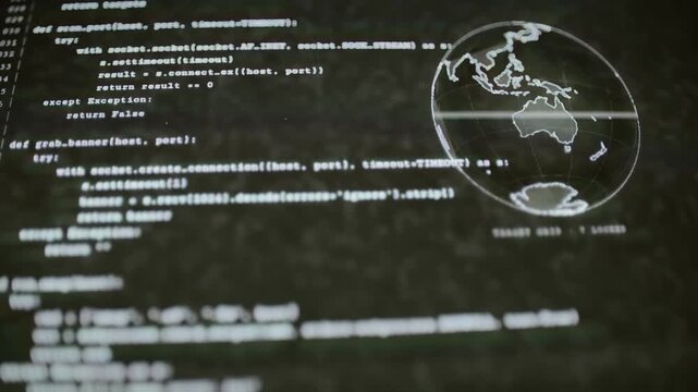 Python socket code overlays a connected digital globe