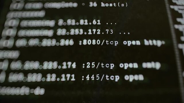 Service scan reports varied open network ports