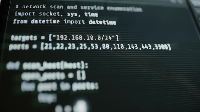 Python network scanner defines targets and common ports